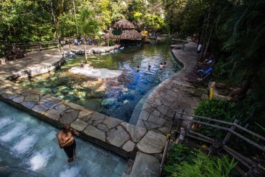 Brezilyalılar 2019 Ocak 'ında Rio Quente' de su parkında eğleniyorlar.