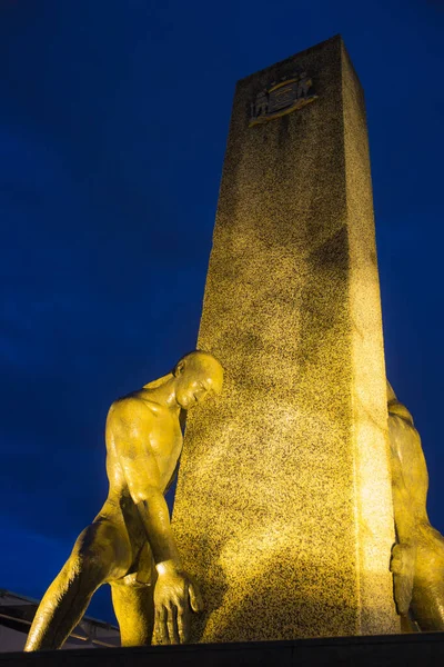 Monument Des Trois Courses Humaines Est Nom Cette Statue Exposée — Photo