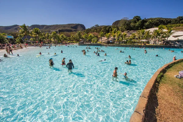 stock image Brazilian people have fun in aquatic park on January, 2019, Rio Quente