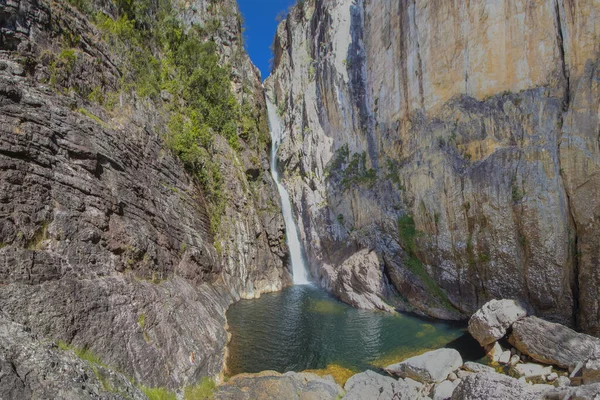 Brazylijski Wodospad Ten Wodospad Jest Bardzo Piękny Zimny Znajdują Się — Zdjęcie stockowe