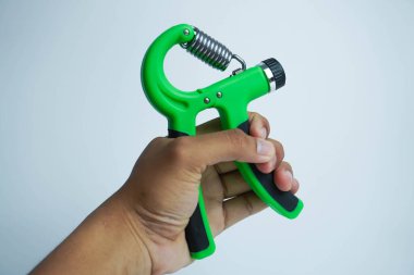 El kavrama eğitimi için beyaz arkaplanda yeşil renk izole edildi