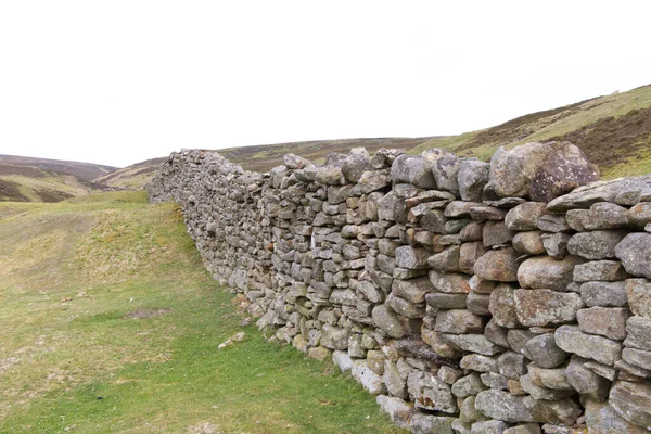 Yorkshire Dales İngiltere 'sinde kurumuş taş duvarlar