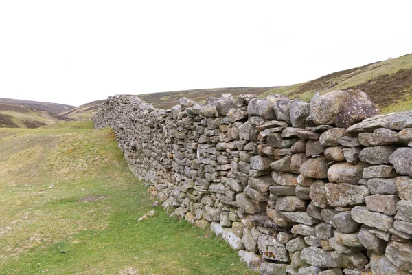 Yorkshire Dales Ngiltere Sinde Kurumuş Taş Duvarlar Stok Fotoğraf