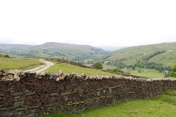 Yorkshire Dales kırsalında taş duvar