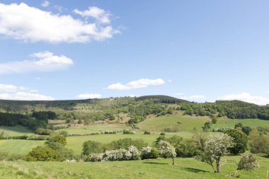 Market kasabası Helmsley 'in tepeleri Kuzey York Moors Ulusal Parkı