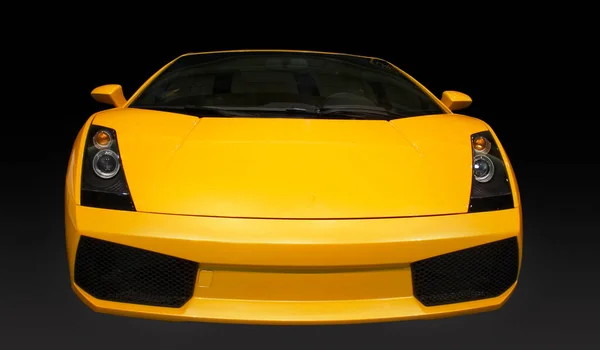 Желтый Итальянский Спортивный Автомобиль Черном Фоне — стоковое фото