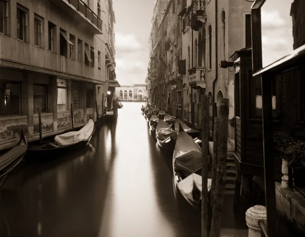 Canal Veneza Preto Branco — Fotografia de Stock