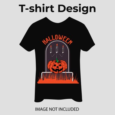 Cadılar Bayramı Balkabağı Vektörü İllüstrasyon Tişört Tasarımı 