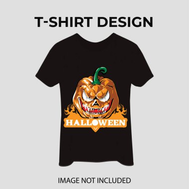 Cadılar Bayramı Balkabağı Vektörü İllüstrasyon Tişört Tasarımı 