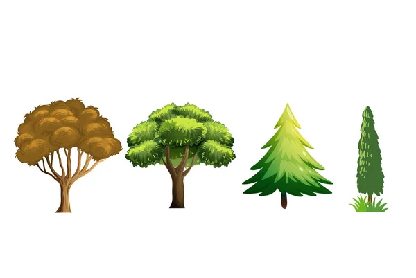 세워진 나무들 Vector Illustration — 스톡 벡터