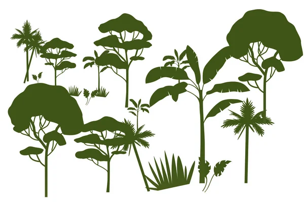 Vector Illustratie Set Van Verschillende Soorten Bomen — Stockvector
