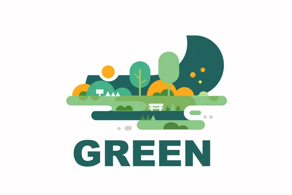 生态绿色 很好的网络海报 自然产品演示模板 封面设计 — 图库矢量图片