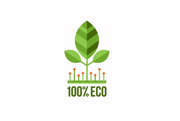 Vector Van Natuur Ecologie Biologische Milieu Etiketten Milieuduurzaamheid Eenvoudig Symbool — Stockvector