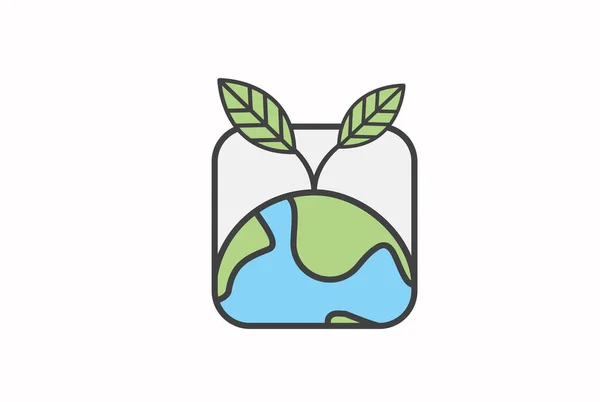 Vecteur Nature Écologie Bio Labels Environnementaux Durabilité Environnementale Symbole Simple — Image vectorielle
