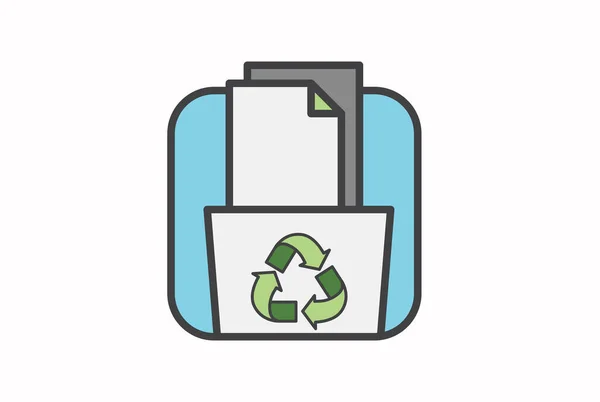 环境标签的载体 环境可持续性的简单符号 可编辑笔划 — 图库矢量图片