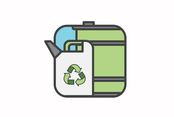 环境标签的载体 环境可持续性的简单符号 可编辑笔划 — 图库矢量图片