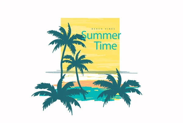 stock vector Vector Summer Time Holiday Illustration for Banner, Invitation, Brochure, Poster or Greeting Card