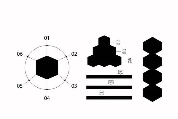 Element Stapel Och Linje Diagram Procentandelar Cirkeldiagram Steg Alternativ Vektor — Stock vektor