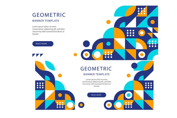 Färgglad Geometrisk Affisch Grid Med Färg Geometriska Former — Stock vektor