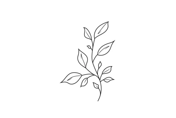手描きの葉 枝が付いている着色された花の継ぎ目が無いパターン — ストックベクタ