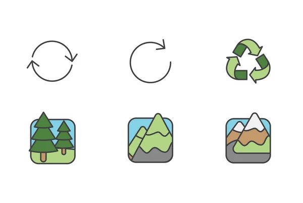环境标签的载体 环境可持续性的简单符号 — 图库矢量图片