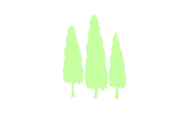 Concetto Foresta Natura Raccolta Diversi Simboli Dell Albero Disegno Poster — Vettoriale Stock