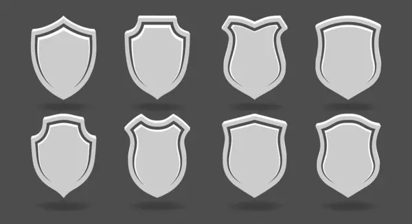 Formas Escudo Proteção Metal Conceitos Segurança Prevenção Segurança Metálica Diferentes Gráficos De Vetores