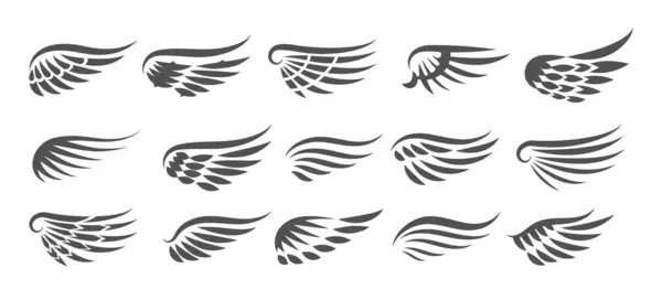 Coleção Ícones Asas Águia Exército Logotipo Mínimo Conjunto Voo Emblema Vetores De Stock Royalty-Free