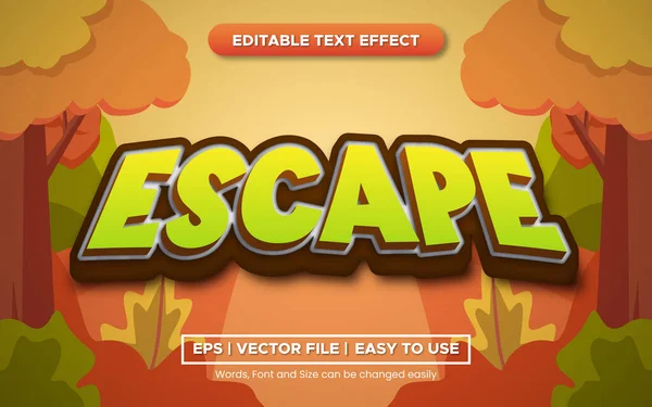 Escape Text Effekt Editierbar Mit Niedlichen Cartoon Text Stil Und — Stockvektor