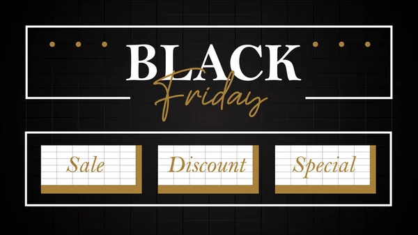 Black Friday Landscape Banner Retro Style Special Edition — Stock Vector