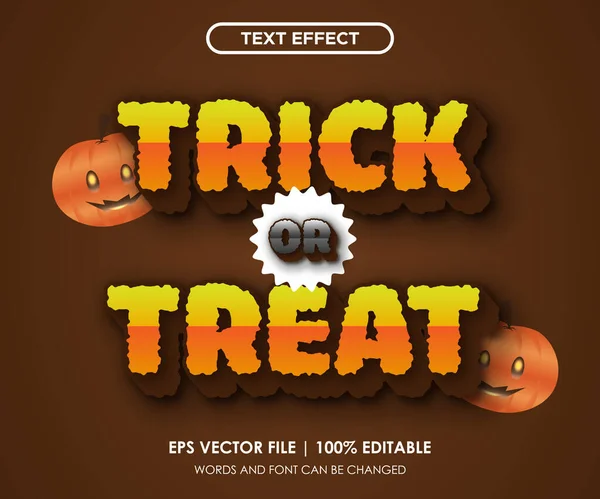 Text Effekt Halloween Trick Eller Behandla Redigerbar — Stock vektor