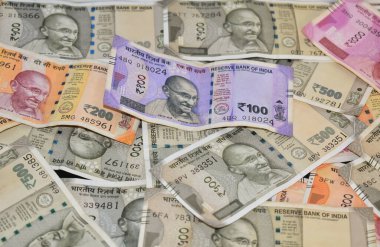 Arka plan için Hint para biriminin resmi. Hindistan Ekonomi ve Finans Konsepti