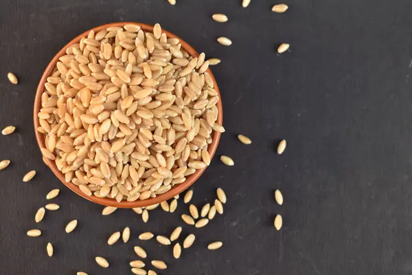 Closeup View Bowl Wheat Food Security Important All Nations — 스톡 사진
