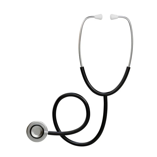 Tıbbi Steteskop Ekipmanı Sembol Tıbbı Sağlık Çevrimiçi Sağlık Konsepti Beyaz — Stok Vektör