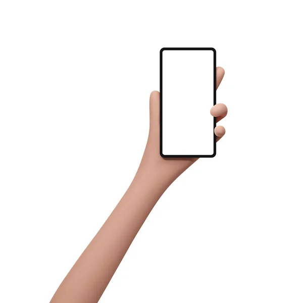 Vektor Handhalterung Mobiltelefon Smartphone Mit Bildschirm Für Attrappe Vitrinendisplay Minimale — Stockvektor