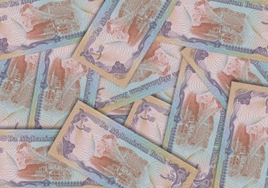 Afganistan 'dan gelen kağıt para. Afgan Afgan. Afganistan 'dan gelen banknotları kapat. Afgan parası 