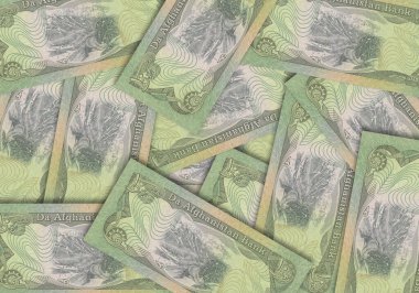 Afganistan 'dan gelen kağıt para. Afgan Afgan. Afganistan 'dan gelen banknotları kapat. Afgan parası 