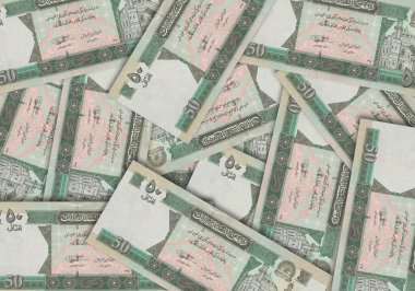 Afganistan 'dan gelen kağıt para. Afgan Afgan. Afganistan 'dan gelen banknotları kapat. Afgan parası 