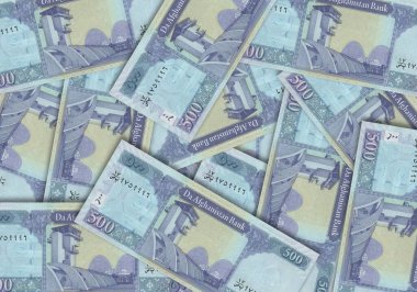 Afganistan 'dan gelen kağıt para. Afgan Afgan. Afganistan 'dan gelen banknotları kapat. Afgan parası 