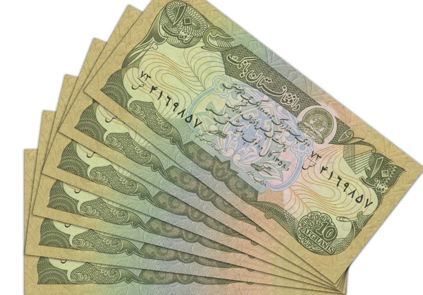 Бумажные Деньги Афганистана Афганский Афгани Закрыть Банкноты Афганистана Афганская Валюта — стоковое фото