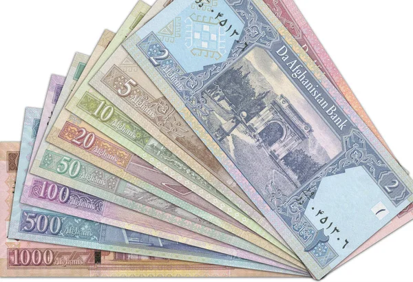 Papier Monnaie Afghanistan Afghan Afghan Fermer Les Billets Banque Afghans — Photo