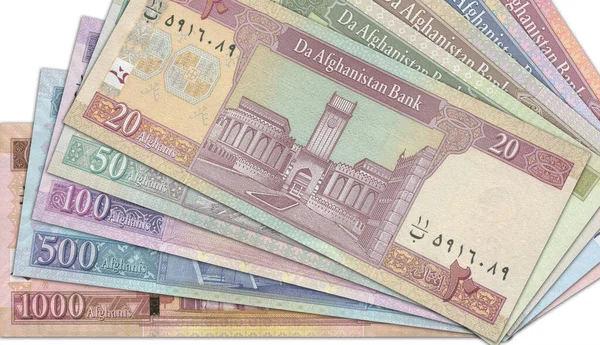 Papiergeld Uit Afghanistan Afghaanse Afghaanse Sluit Bankbiljetten Uit Afghanistan Afghaanse — Stockfoto