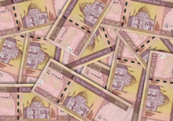 Papírpénzt Afganisztánból Afgán Afgán Zárják Afganisztáni Bankjegyeket Afgán Valuta — Stock Fotó