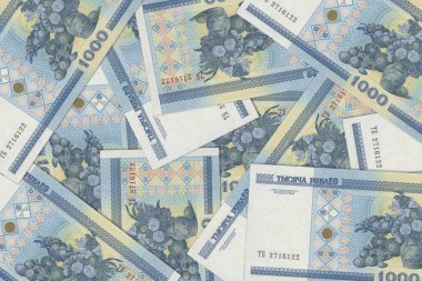 Belarus 'tan gelen para birimi, Belarus banknotları. Belarus 'tan gelen parayı kapat. Belarus Ruble3D canlandırması