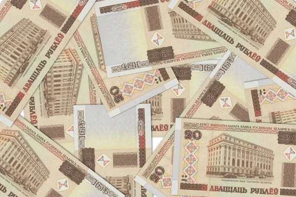 Валюта Беларуси Белорусские Банкноты Закрыть Деньги Беларуси Белорусский Рубль — стоковое фото
