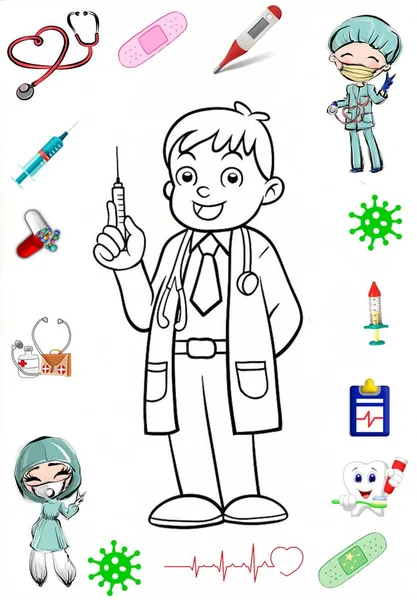 Vector Illustration Doctor Syringe — Stock Photo, Image