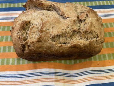 fresh sliced wheat bread, close up
