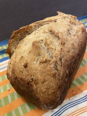 fresh sliced bread in a plate, close-up