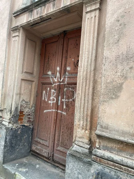 old stone door in the city of jerusalem, israel