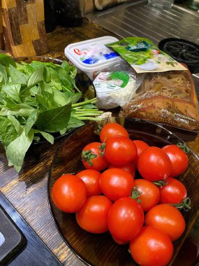 fish and vegetables on the kitchen counter